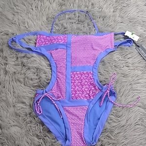 NWT US Polo Assn sz L sexy open back swim suit